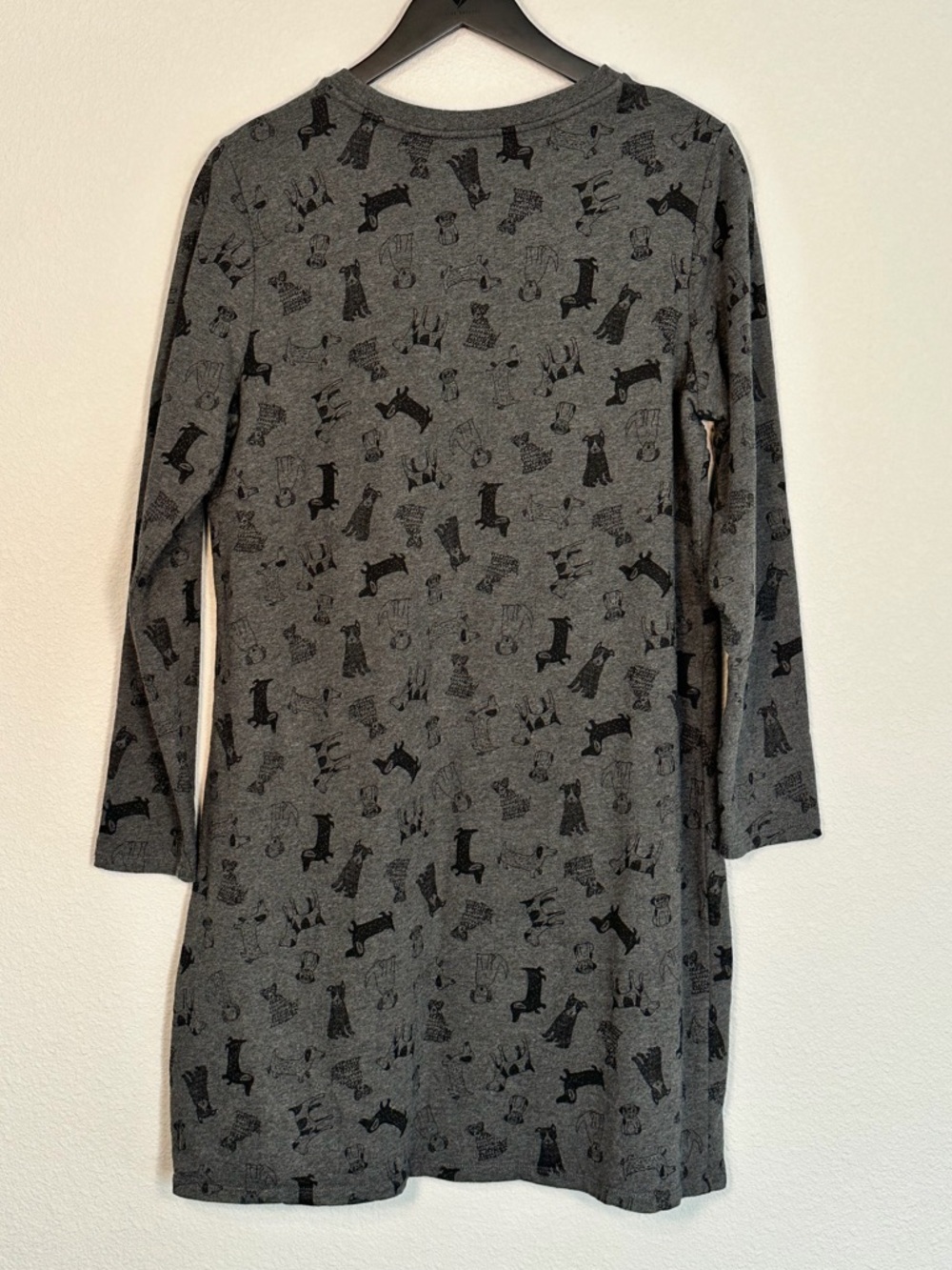 Boden Doodle Dog 100% Cotton Sweater Dress in Charcoal - Size 12R - Picture 6 of 9